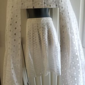 Talbots women's skirt white eyelet size 6